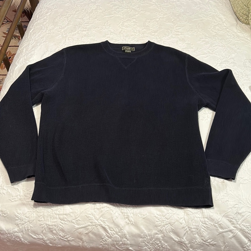 Eddie Bauer Men’s Dark Blue Cotton Sweater